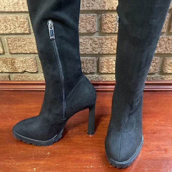 J LO over the knee black Coblin, stiletto boots. Size 7 1/2 M, By Jennifer Lopez - Picture 4 of 7